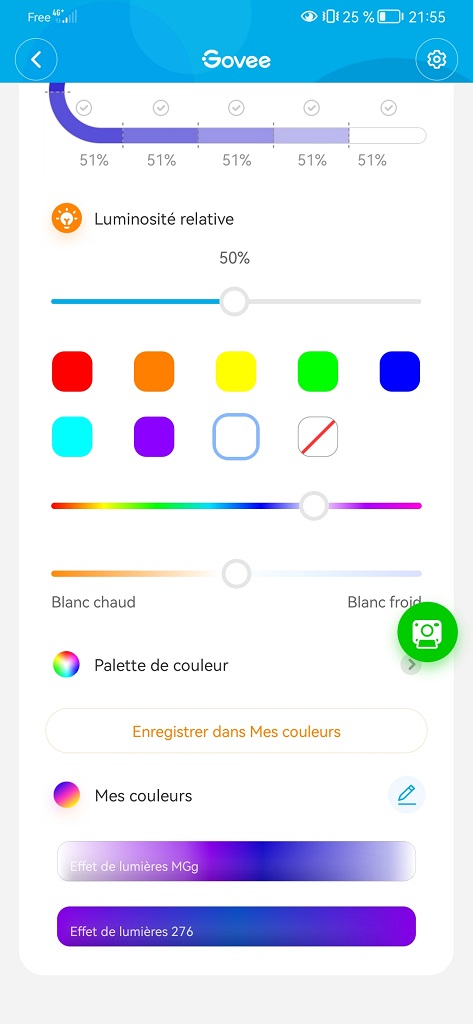 Application Govee - Mode couleur